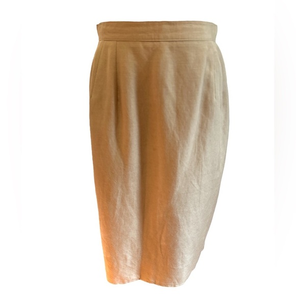 Harve Benard Dresses & Skirts - 70s HARVE BERNARD LINEN TAN LINED PENCIL SKIRT W 2 POCKETS.POWER DRESSING SZ 8